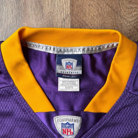 Minnesota Vikings Jersey Men's XL Purple Reebok Brett Favre Athletic Football - Picture 3 of 11